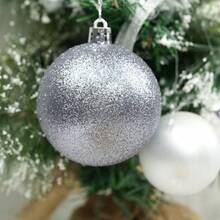 6/12/24/48件套经典圣诞装饰品 - 彩绘球树挂饰，室内外节日装饰，圣诞派对场合，经典风格，完美适用于圣诞节家居装饰、圣诞礼物和圣诞装饰 - 銀色 - 查看 5