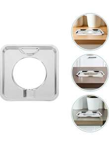 1 Peça Bandeja de Gotejamento para Fogão a Gás, Revestimento Quadrado de Queimador de Gás em Aço Inoxidável, Tampa do Forno Revestida de Folha de Alumínio para Capturar Óleo, Gordura e Respingos de Alimentos