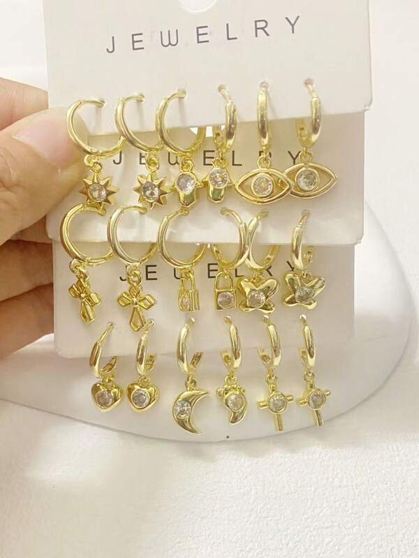 1 Set minimalistischer, eleganter Ohrringe mit kubischem Zirkonia, geeignet als Geschenk für Freunde, Dates und für den täglichen Gebrauch