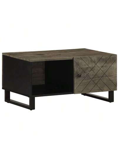 VidaXL Coffee Tafel 80x50x40 Cm Solid Mango Wood Zwart