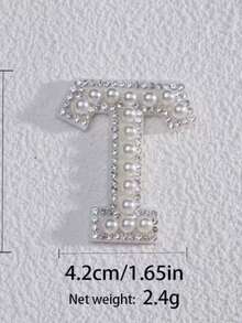 26片珍珠字母贴片，带背胶，DIY配件，水钻图案贴片，适用于帽子、珠宝、蛋糕、婚礼、情人节、浪漫水晶皇冠装饰 - 彩色 - 查看 38