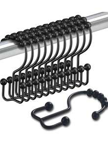 Stainless Steel Double Slide Shower Curtain Hook With Ball Bearings - Shower Hooks With Smooth Sliding And Easy Installation, Smooth Sliding, Rust Resistant For Bathroom Shower Curtain Rods Christmas Decor - Multicolor - View 6