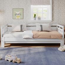 Daybed, Trundle Bed, 90*190cm, Solid Pine, With 2nd Sleeping Area And Fold-Out Slatted Base, Heart-Shaped Bed, White - trắng - Xem 3