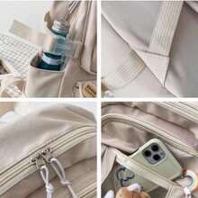 Women's Backpack School Backpack Large Capacity With Keychain Waterproof Korean Rabbit Bear - Màu xanh lam - Xem 3