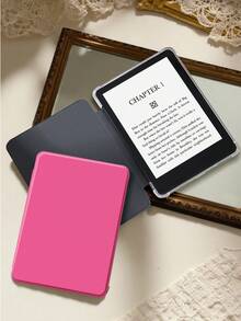 玫瑰红纯色保护套，兼容6英寸Kindle第11代（2022年和2024年发布）/ Kindle Paperwhite第12代（2024年发布） - 超薄透明TPU后盖保护套，支持自动唤醒/睡眠功能，适用于Kindle Paperwhite第12代（2024年发布）、iPad第10代、iPad（A16）11英寸第11代（2025年发布），可定制 - 适合日常使用和节日送礼 - 彩色 - 查看 3