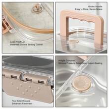 ABKOK 1pc Stainless Steel Multi-Function Kitchen Frying Pan, Outdoor Portable Square Fryer Pot With Filter Net, Steaming Rack, Oil Filter, Cooking, Frying, Food Storage, Convenient Carry