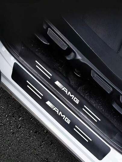 5pcs High-Quality Carbon Fiber Car Door Sill Protector Sticker For Mercedes Benz AMG W203 W206 W220 W205 W211 W212 W201 GLC W210 W108