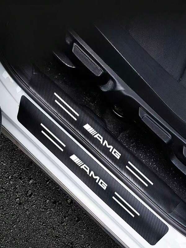5pcs High-Quality Carbon Fiber Car Door Sill Protector Sticker For Mercedes Benz AMG W203 W206 W220 W205 W211 W212 W201 GLC W210 W108