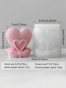 مجموعة قوالب سيليكون بشكل قلب وبجعة وفراشة، قوالب سيليكون ثلاثية الأبعاد لصنع الشموع المنزلية، شمع الذوبان، الصابون DIY للديكور، مرنة وسهلة التنظيف
