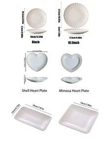 1 件陶瓷贝壳形复古碗，适合日常家居使用、餐具、聚会/派对、早餐、水果、乔迁礼物、学校用品