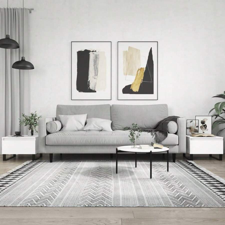 vidaXL 2 Stück Couchtische Weiß 50x46x35 Cm Holzwerkstoff - Bianco - Visualizzare 1