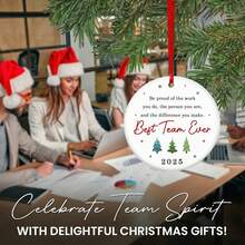 Best Team 2024 Christmas Ornaments - Decoration Gifts For Colleagues, Team And Boss - Christmas Tree Hanging Ornaments - Employee & Co-Worker Thank You Presents - Christmas Decorative Hanging Ornaments