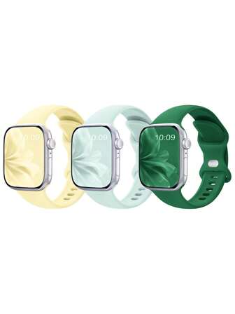 3pcs Band, Silicone Strap Fits 38/40/41/42/44/45/49mm For Apple Watch Ultra/SE/8/7/6/5/4/3/2/1, Unisex Fashion