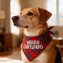 1 Pc Pet Christmas Bandana ,Christmas Triangular Scarf Dog And Cat Celebration Scarf Holiday Accessories For Dog And Cat - Multicolor - View 2