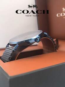Coach Charles Blue Dial Blue Mesh Bracelet Watch For Men