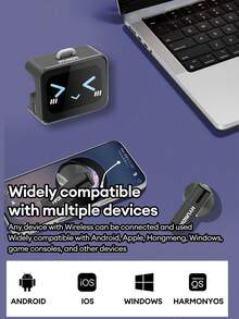 现代HY-C19智能AI翻译蓝牙耳机，半入耳式智能多功能触控屏高品质音频游戏模式，遥控拍摄，无线耳机，兼容智能手机和电脑 - 彩色 - 查看 9