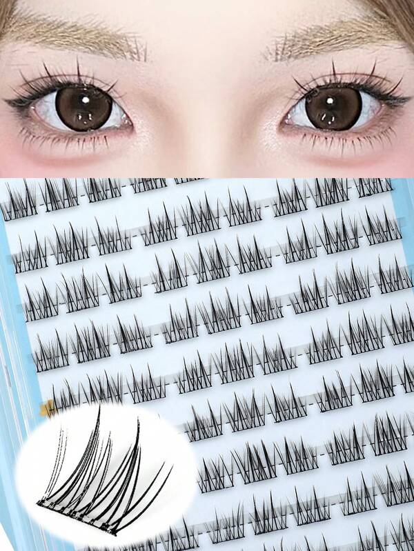 90 قطعة من رموش صناعية منفصلة بدون غراء، سلسلة وحوش VBS - زهرة عباد الشمس ذات النهايتين المدببتين، رموش صناعية بسعة عالية 10 صفوف بدون غراء، رموش متميزة، قابلة لإعادة الاستخدام، تطبيق فوري، بدون غراء وبدون إزالة، شرائط جيلي حساسة للحرارة، سهلة للمبتدئين، لإنشاء مكياج عيون حيوي، تصميم منفصل مناسب لخيارات DIY المختلفة