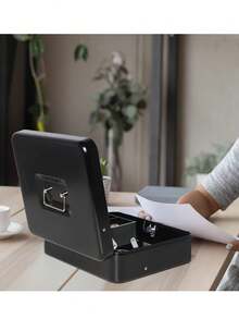 Key And Lock , Cash Register With 4 Bill Trays And 5 Coin Compartments,  For Storing Cash - 黑色 - 查看 6