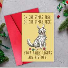1PC Cute Christmas Card From Dog, Lovely Dog Christmas Card With Envelopes, Humor Christmas Gift Ideas For Husband, Rude Dog Xmas Holiday Gifts For Dog Lover - one-size - View 5