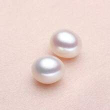 2 Pieces Of 6-7mm Freshwater Strong Light Droplet Pearl Half Hole DIY Jewelry, Suitable For Handmade Materials