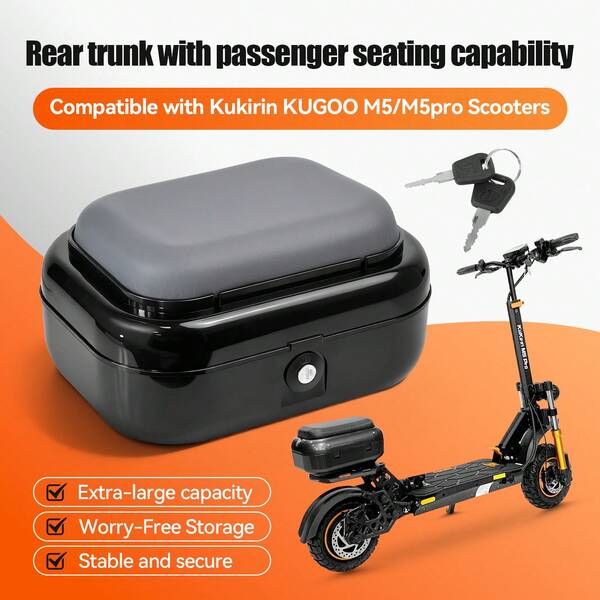 New Electric Scooter Rear Storage Seat Cushion Suitable For Kukirin KUGOO M5/M5PRO Electric Scooter, Large Storage Capacity, Soft Cushion, Can Be Sat On, Universal Fit, Suitable For High-Power Scooters, Multi-Purpose Electric Scooters,