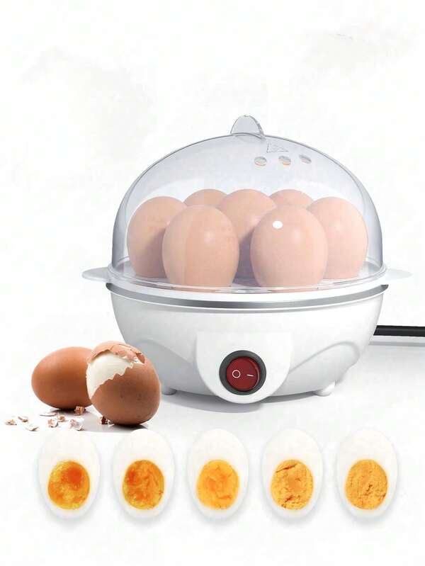 Cocedor de huevos multifunción de 7 huevos de capacidad, apto para uso diario, para hervir, cocinar al vapor y freír huevos, con función de apagado automático