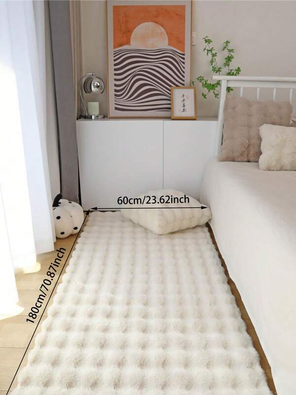 1 pezzo Tappeto da area in pelliccia sintetica crema soffice, 8"X10" rettangolare, adatto per camera da letto, soggiorno, divano, bambini, adolescenti, decorazione della nursery