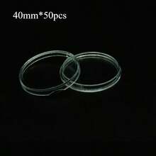 50pcs Commemorative Coin Protector Display Cases, Transparent Plastic Coin Holders, Coin Collection Storage Boxes