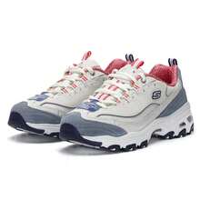 Skechers 女子休閒鞋 D'LITES 1.0綁帶運動鞋 輕便緩震耐磨舒適日常休閒鞋 13167-NTBL - 自然色/藍色 - 查看 3