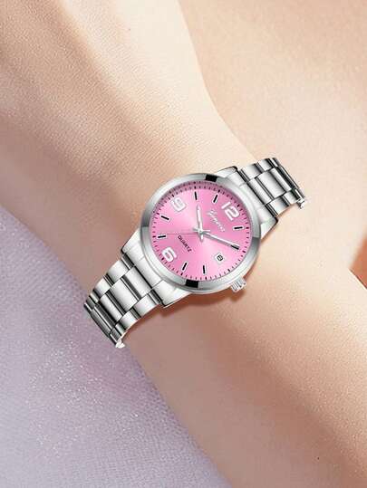 1Pc Zilver Strap, able Digital Scale Calendar Function, Large Dial Quartz Horloge Wear, ation Or Holiday Giving view 4