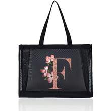 Túi Tote Dung Tích Lớn Túi Đi Biển Túi Đeo Vai Thời Trang Ngoài Trời Cho Nữ Túi Xách Túi Mua Sắm Túi Lưới Tổ Chức In Chữ Túi Đựng Đồ Di Động Đa Năng Cho Du Lịch Cắm Trại Biển - màu đen - Xem 27