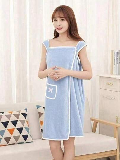 Lyxig badrock och omlottkjol för kvinnor - Superabsorberande, snabbtorkande - Modern spa-badrock, lämplig för bastu, strand och pool - Multifunktionell badrocksklänning