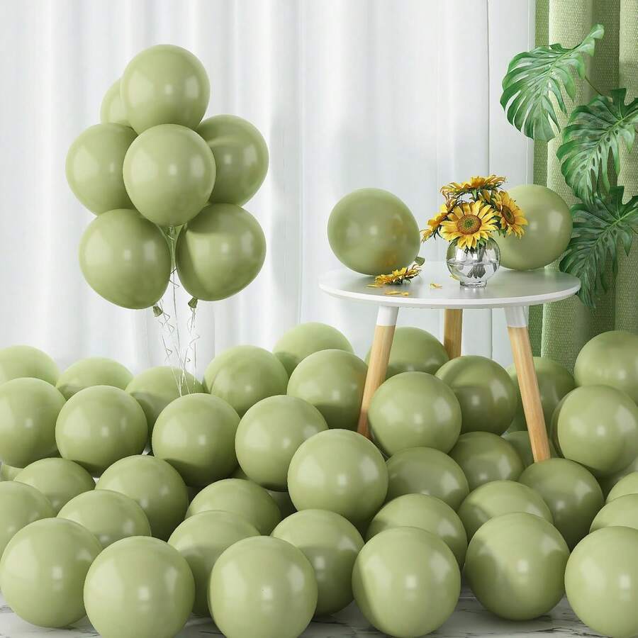 Avocado Green Balloons 5inch Small Olive Green Balloon 60pcs Mini Round Green Latex Balloons For Arch Garland Retro Avocado Green Balloon For Birthday Party Decoration Jungle