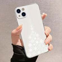 Funda de Teléfono Transparente con Patrón de Árbol de Navidad de Copo de Nieve Compatible con iPhone 17 Air/16/15/14/13/12/11 Pro Max 16 Plus, Adecuada para Hombres y Mujeres, Simple y Personalizada, Protección a Prueba de Golpes - transparente - Ver 7