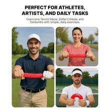 Flex Tennis Elbow Brace Physical, Improves Grip Strength, Forearm Strengthener Golfers, Rehabilitation, Tendonitis, Injury Recovery, Rehabilitation Equipment, Resistance Training - Rojo claro - Ver 7