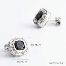 1 对高档男士珠宝奢华钻石袖扣婚礼西装配饰商务礼品