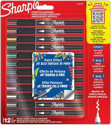 Sharpie Marcadores Creativos, Marcadores Acrílicos a Base de Agua, Punta Pincel, Colores Surtidos, 12 Piezas - 1 - Ver 8