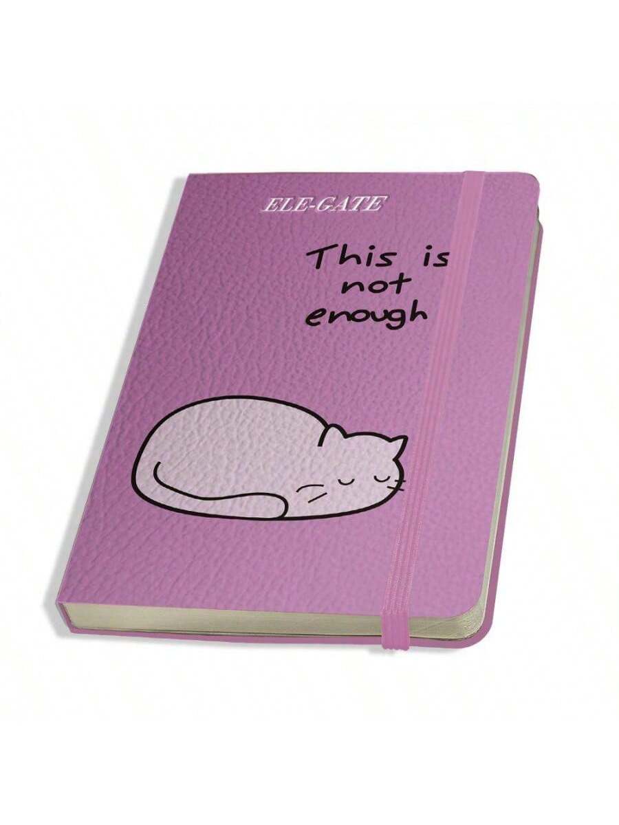 Cuaderno compacto rosa de estilo kawaii con 75 hojas rayadas
