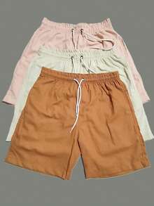 Men's Linen Shorts 3-Piece Kit - Camel - View 1