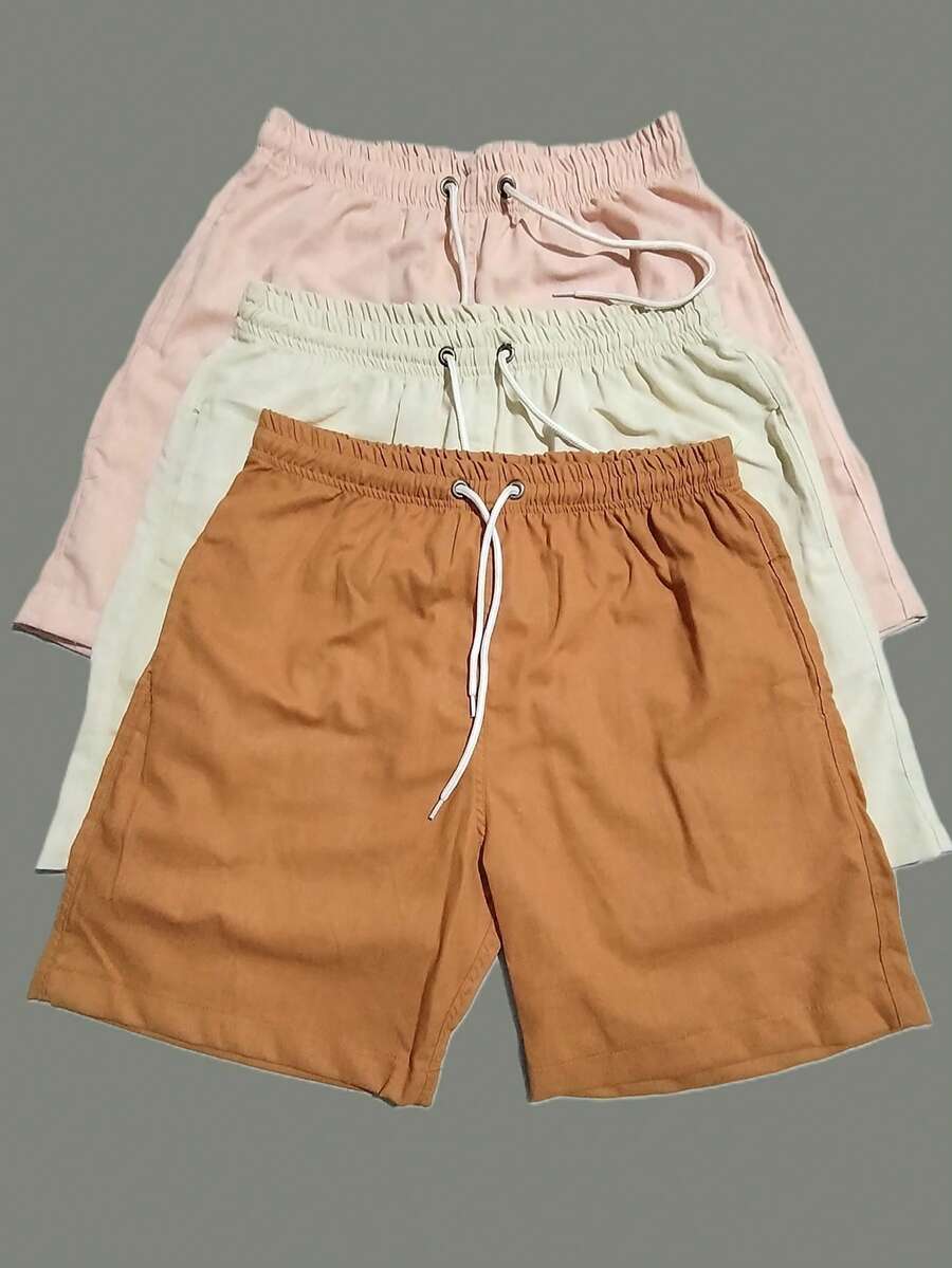 Men's Linen Shorts 3-Piece Kit - Camel - View 1