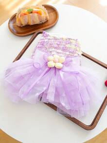 1pc Pet Clothes, Cute Romantic Fairy Tulle Dress For Small Dogs & Cats, Purple - Multicolor - View 14