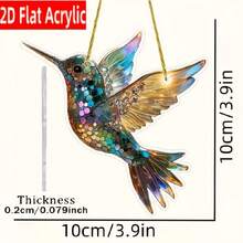 1 Hermoso atrapasol de colibrí - Estilo lujoso, vidrio acrílico de colores, tema de pájaros, colgante de puerta, decoración multifuncional de las cuatro estaciones, ideas de regalo únicas para el hogar y el jardín