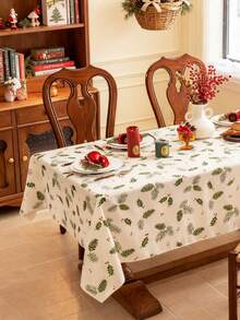 1 khăn trải bàn Giáng sinh, họa tiết quả thông xanh, khăn trải bàn ăn hình chữ nhật, khăn trải bàn tròn, họa tiết tre 3D, có thể giặt bằng máy, bàn cà phê, vỏ tủ, đồ trang trí ngày lễ, đồ trang trí nhà cửa, thích hợp cho các buổi tụ họp, bữa tối, ngày lễ, tiệc tùng, quà tặng Giáng sinh, đồ trang trí năm mới, đồ trang trí mùa thu - Quả thông xanh - Xem 8