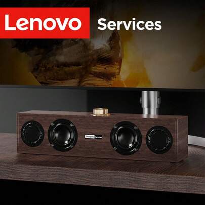 Lenovo C02多媒体音箱，木质复古音箱，蓝牙音箱，有线/蓝牙双模音箱，木质复古音箱，电视、电脑、手机通用，低音炮，桌面装饰音箱