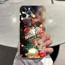 Custodia trasparente in TPU per telefono con albero di Natale, compatibile con 17, 11, 12, 13, 14, 15, 16 Pro Max, 16 Plus