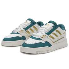 Adidas Originals 男女通用复古休闲运动鞋，DROP STEP LOW 2.0 低帮运动休闲鞋，JS3252 - 亮白/暗金金屬/柔和藍綠色 - 查看 3