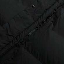 Adidas Women's Loose Hooded Down Jacket, PUFF L DOWN Long Casual Outerwear, Minimalist Classic Warm & Comfortable Daily Commute Cotton Down Coat, JV6197 - Black - View 6