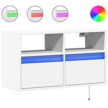 vidaXL TV-Wandschrank Mit LED-Beleuchtung Weiß 80x31x45 Cm