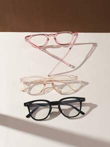 3 PCS Women's Casual Square Frame Light Glasses,Simple Design Lightweight Clear Glasses For Daily Clothing Decor And Everyday Use