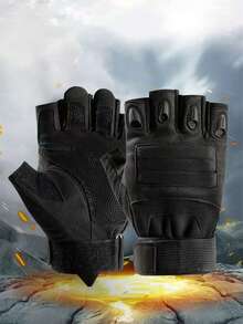 1双男士户外骑行运动健身半指手套 - 彩色 - 查看 14